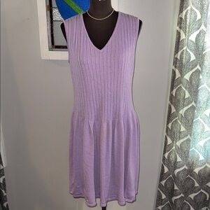 St. John Collection Lavender Knit Midi Dress SZ 12